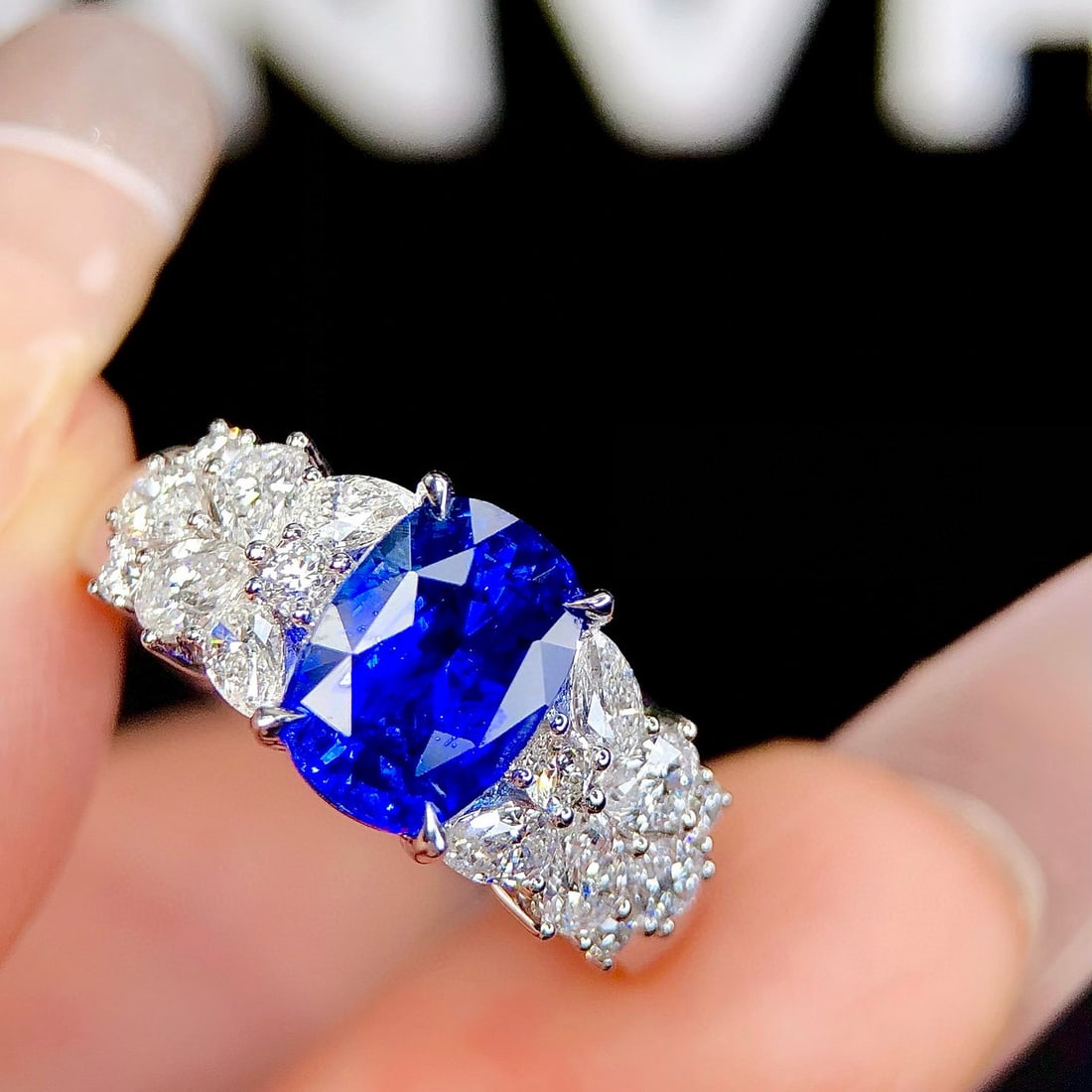 14k Gold 3.53 Ctw Natural Sapphire & Diamond Ring - 2