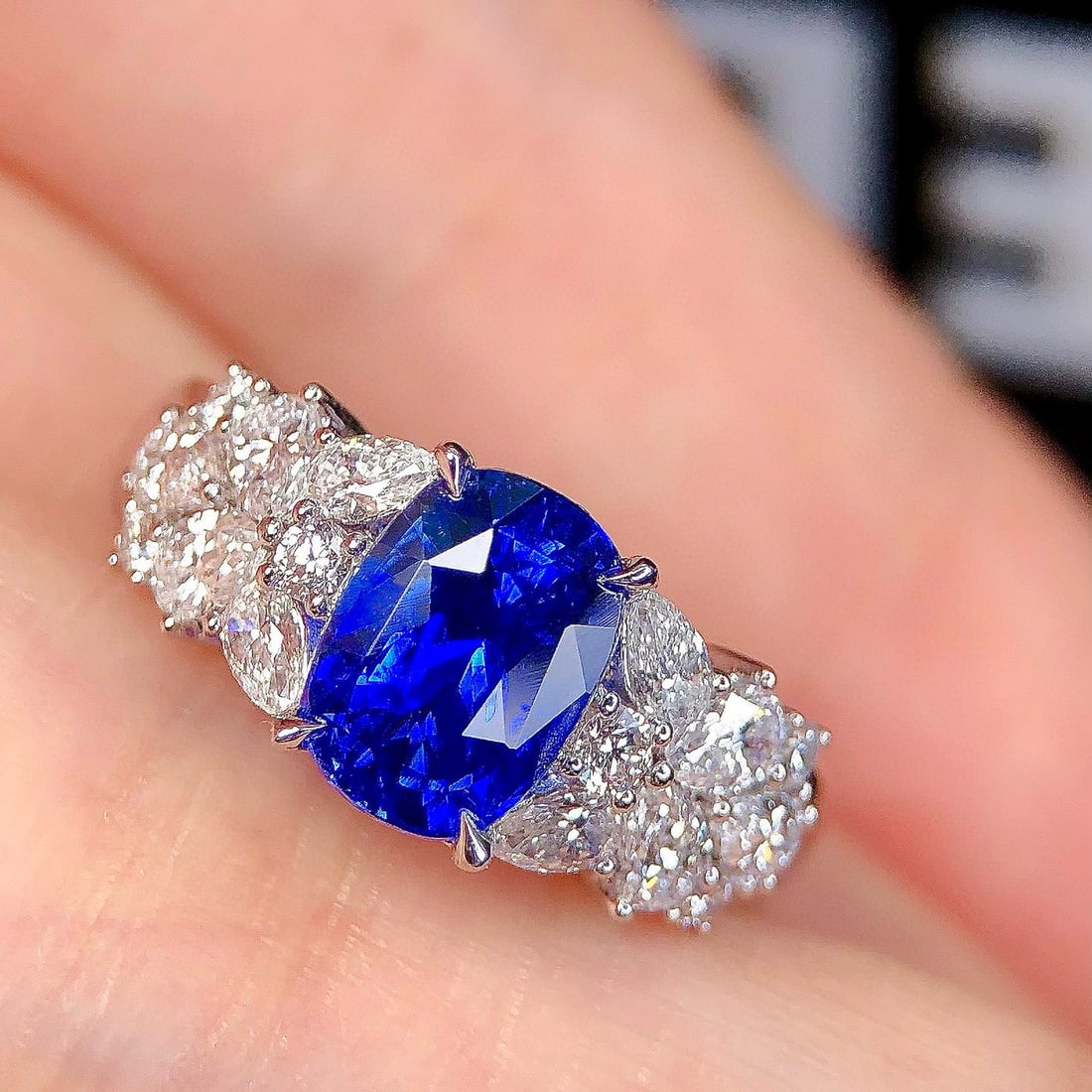 14k Gold 3.53 Ctw Natural Sapphire & Diamond Ring - 4