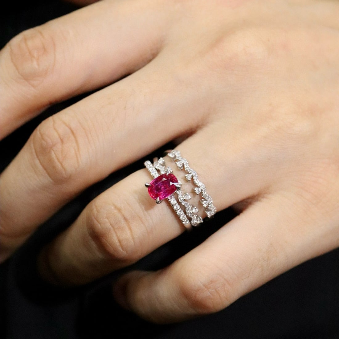 14k Gold 1.40 Ctw Natural Ruby & Diamond Ring - 5