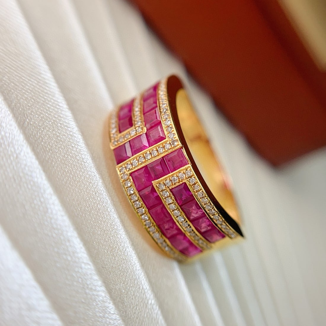 14k Gold 3.00 Ct Natural Ruby & Diamond Ring - 2