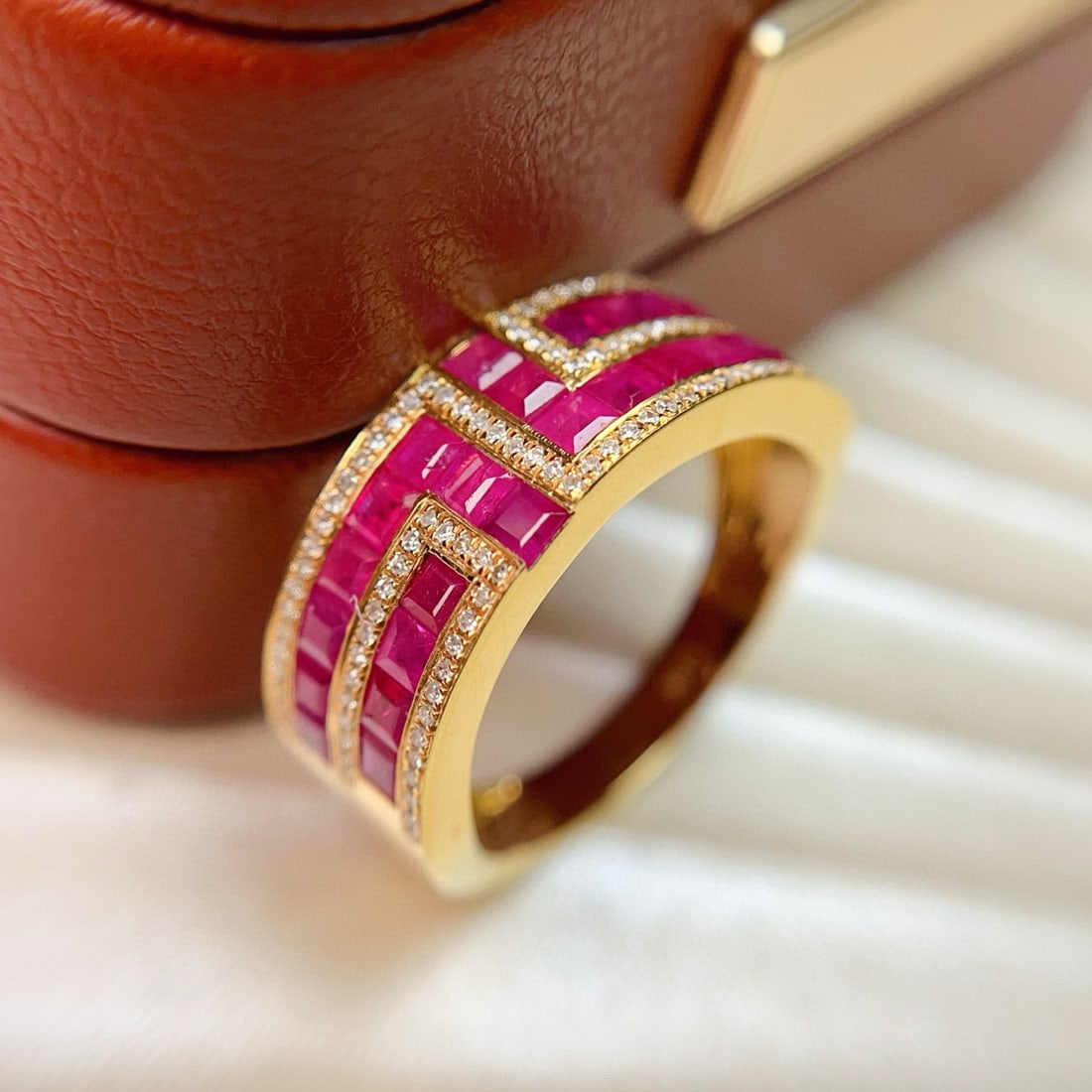14k Gold 3.00 Ct Natural Ruby & Diamond Ring - 3
