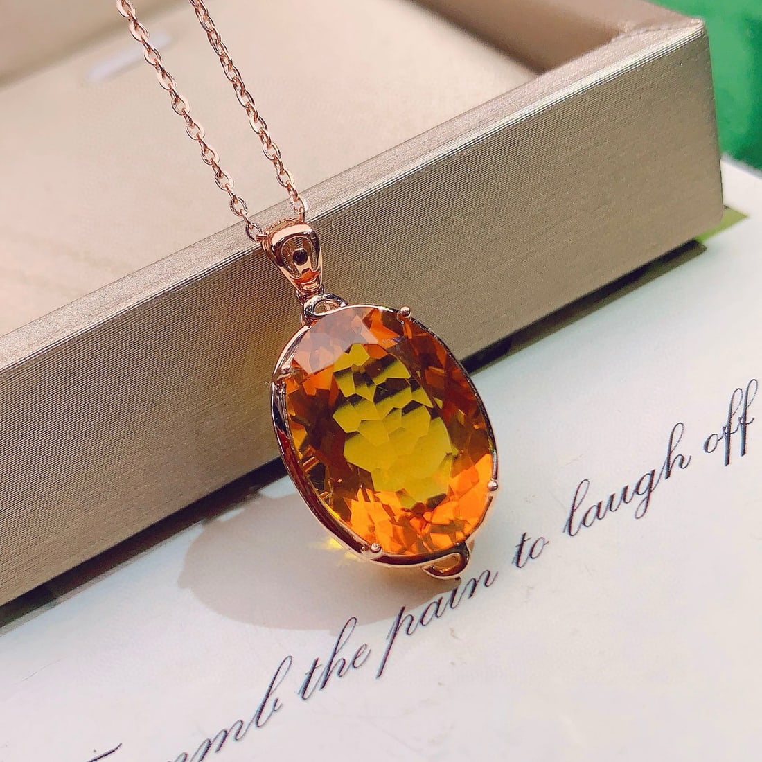 14k Gold 11.55 Ct Natural Citrine Pendant( Without Chain ): Ref:231062323 // gold content:14k gold // main gemstone:citrine // shape:oval // carat weight:11. 55ct // color:yellow // treatment:natural // Condition: NewLow Estimate: 1900.00High Estimate: