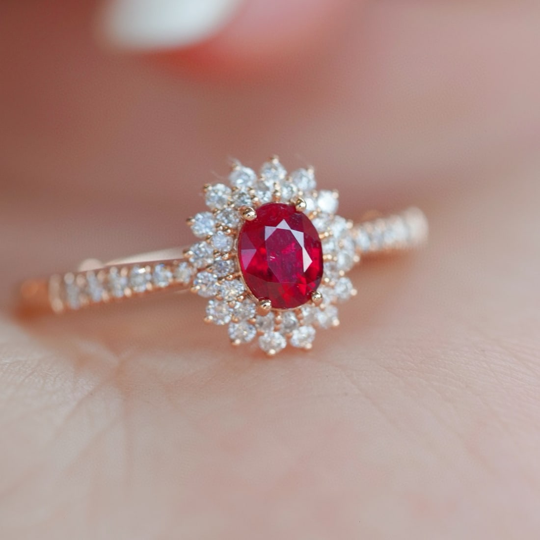14k Gold 0.8 Ctw Natural Ruby & Diamond Ring (1 of 7)