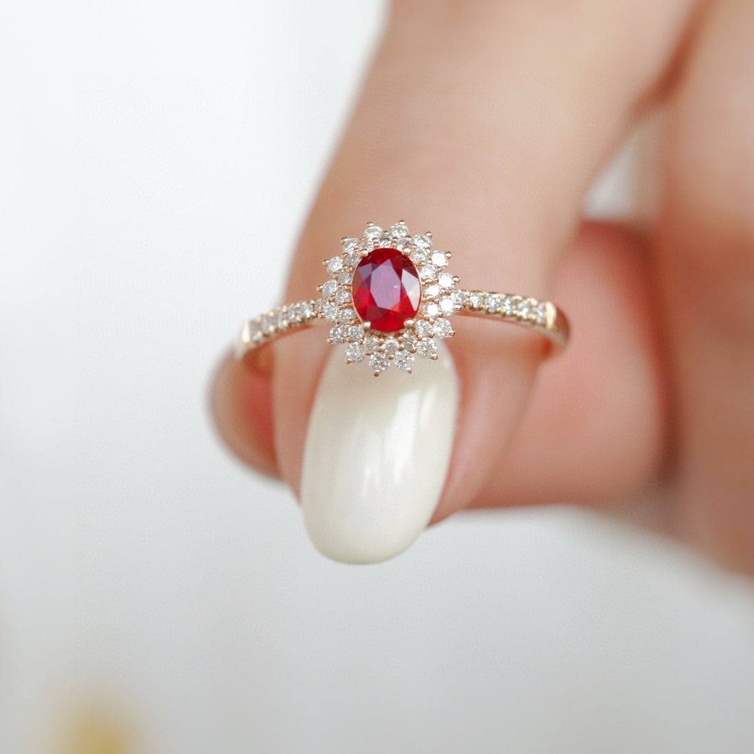 14k Gold 0.8 Ctw Natural Ruby & Diamond Ring - 3