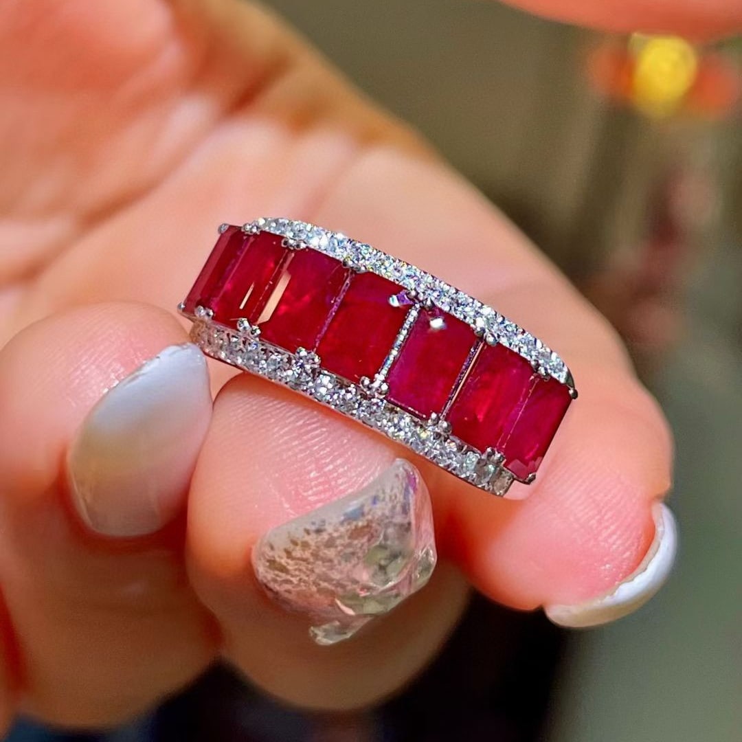 14k Gold 2.90 Ctw Natural Ruby & Diamond Ring - 2