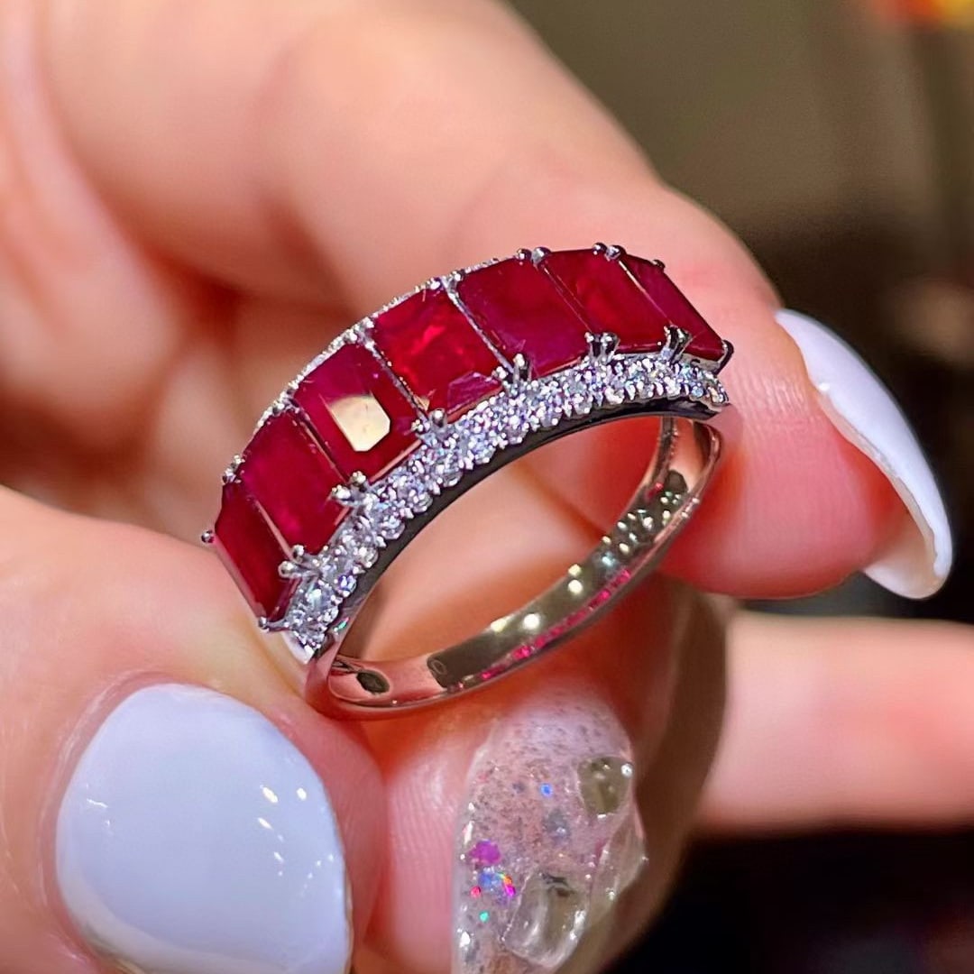 14k Gold 2.90 Ctw Natural Ruby & Diamond Ring - 3