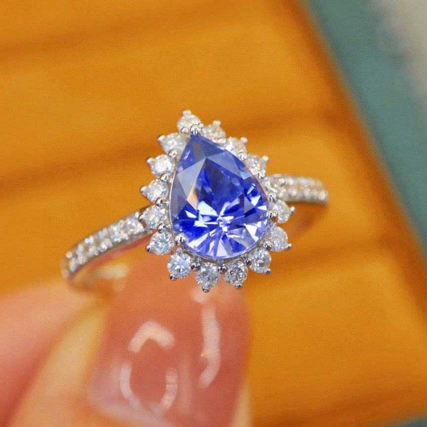 14k Gold 1.71 Ctw Natural Sapphire & Diamond Ring - 3