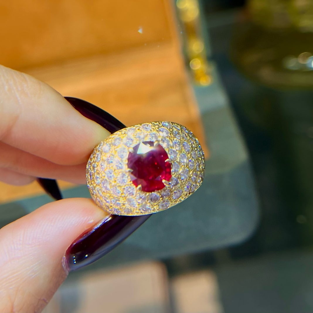 14k Gold 4.38 Ctw Natural Ruby & Diamond Ring - 4