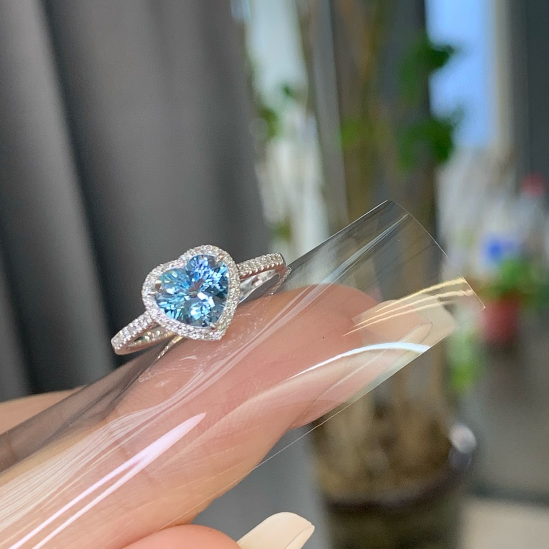 14k Gold 1.16 Ctw Natural Aquamarine & Diamond Ring - 3