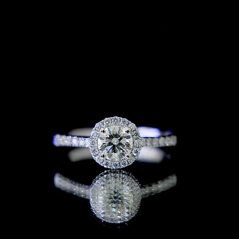 Gia Certified 14k Gold 0.40 Ct Natural E Si1 Round Diamond Ring (1 of 6)