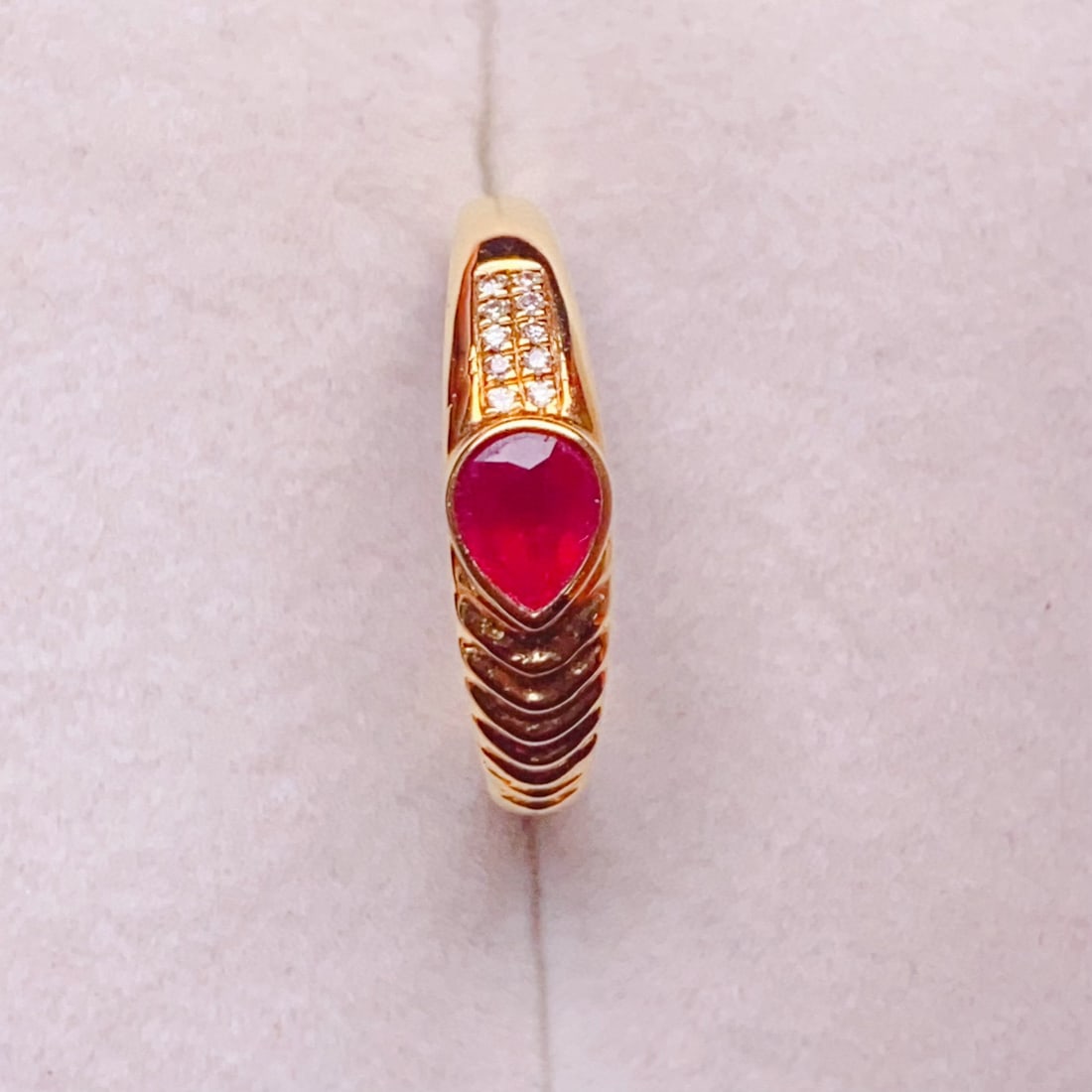 14k Gold 0.5 Ct Natural Ruby & Diamond Ring - 3