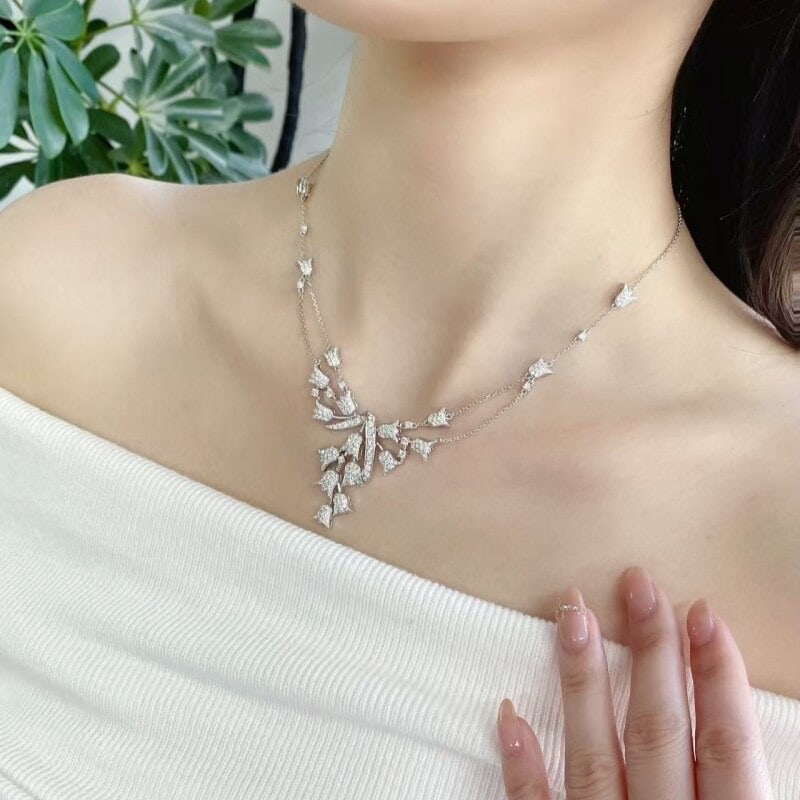 14k Gold 2.5 Ct Natural H Diamond Necklace - 2