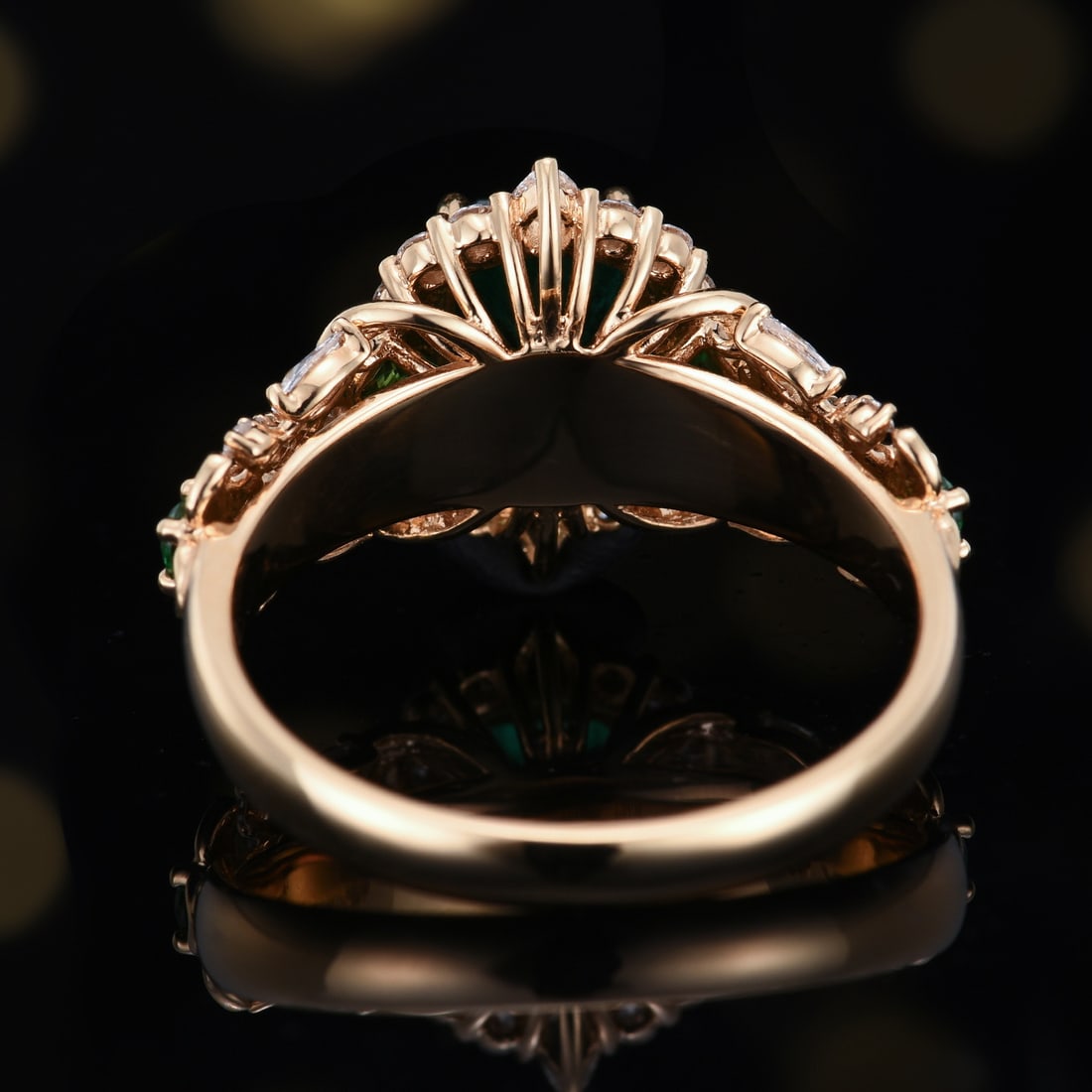 14k Gold 1.74 Ctw Vivid Green Natural Emerald & Diamond Ring - 4