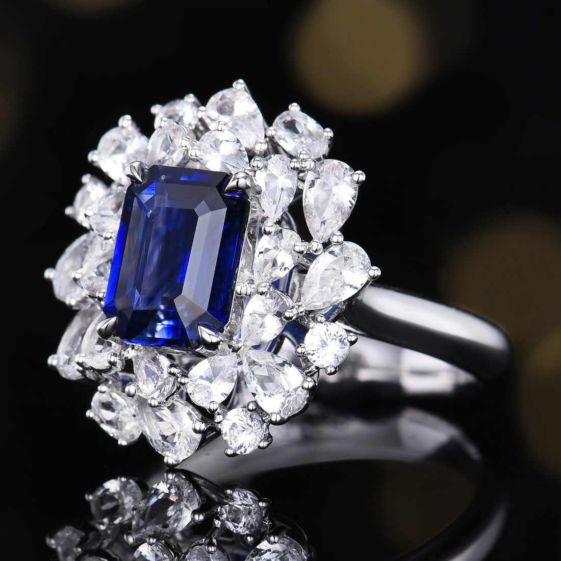 14k Gold 4.18 Ctw Natural Sapphire & Sapphire Ring - 5