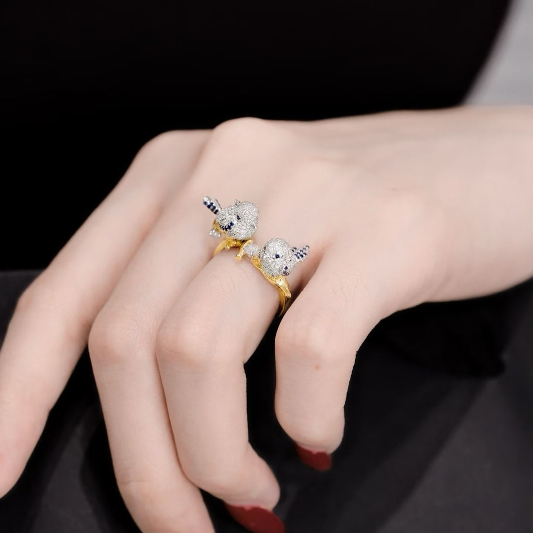14k Gold 1.45 Ct Natural Sapphire & Diamond Ring - 6