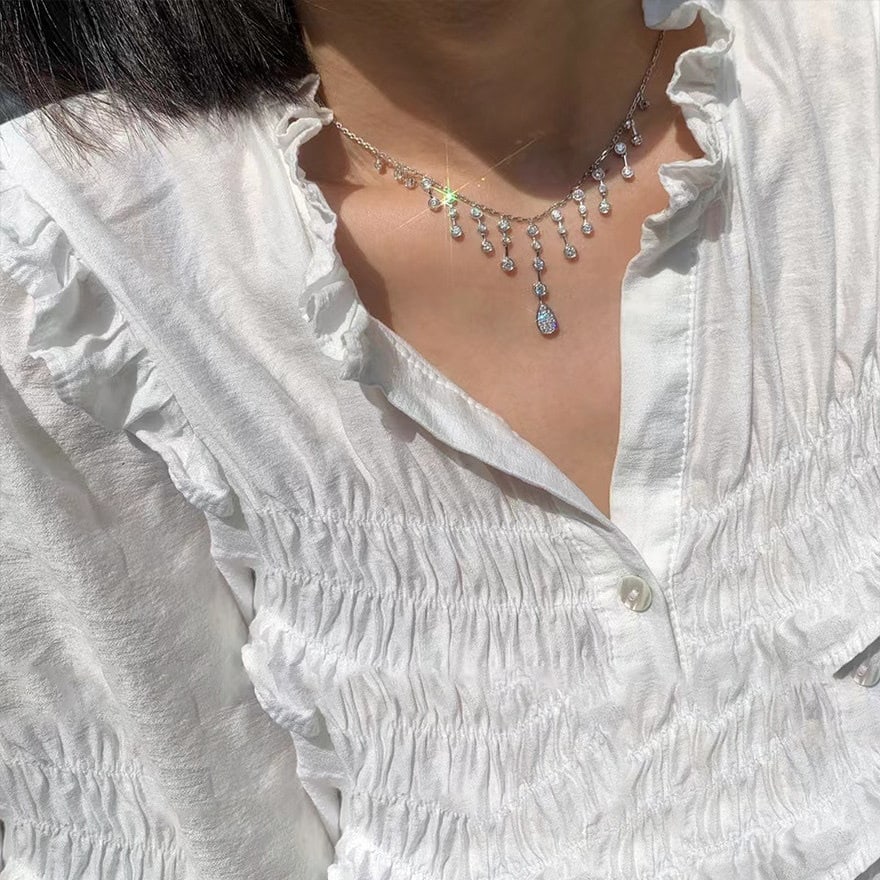 14k Gold 2.05 Ct Natural H Diamond Necklace - 8