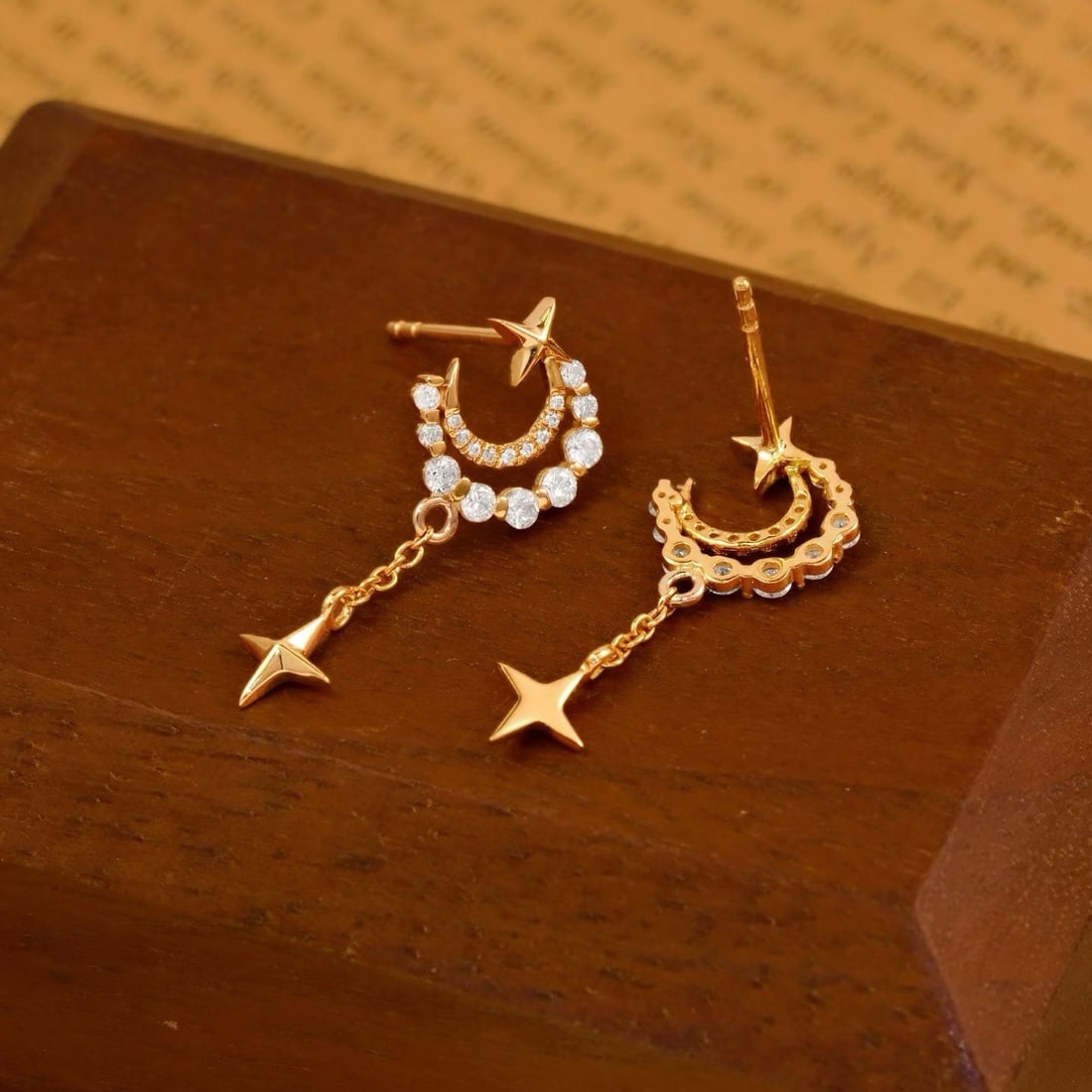 14k Gold 0.5 Ct Natural H Diamond Earrings - 3