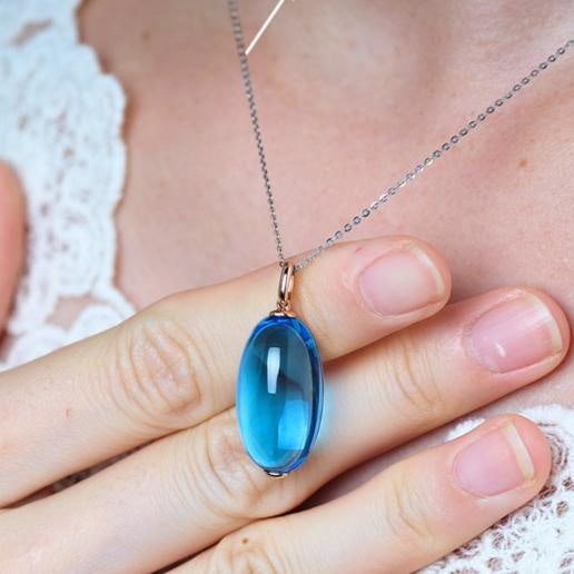 14k Gold 23.46 Ct Natural Topaz Pendant( Without Chain ) - 9