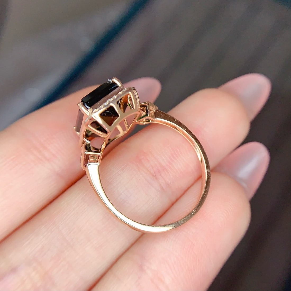 14k Gold 4.5 Ct Natural Tourmaline & Diamond Ring - 5