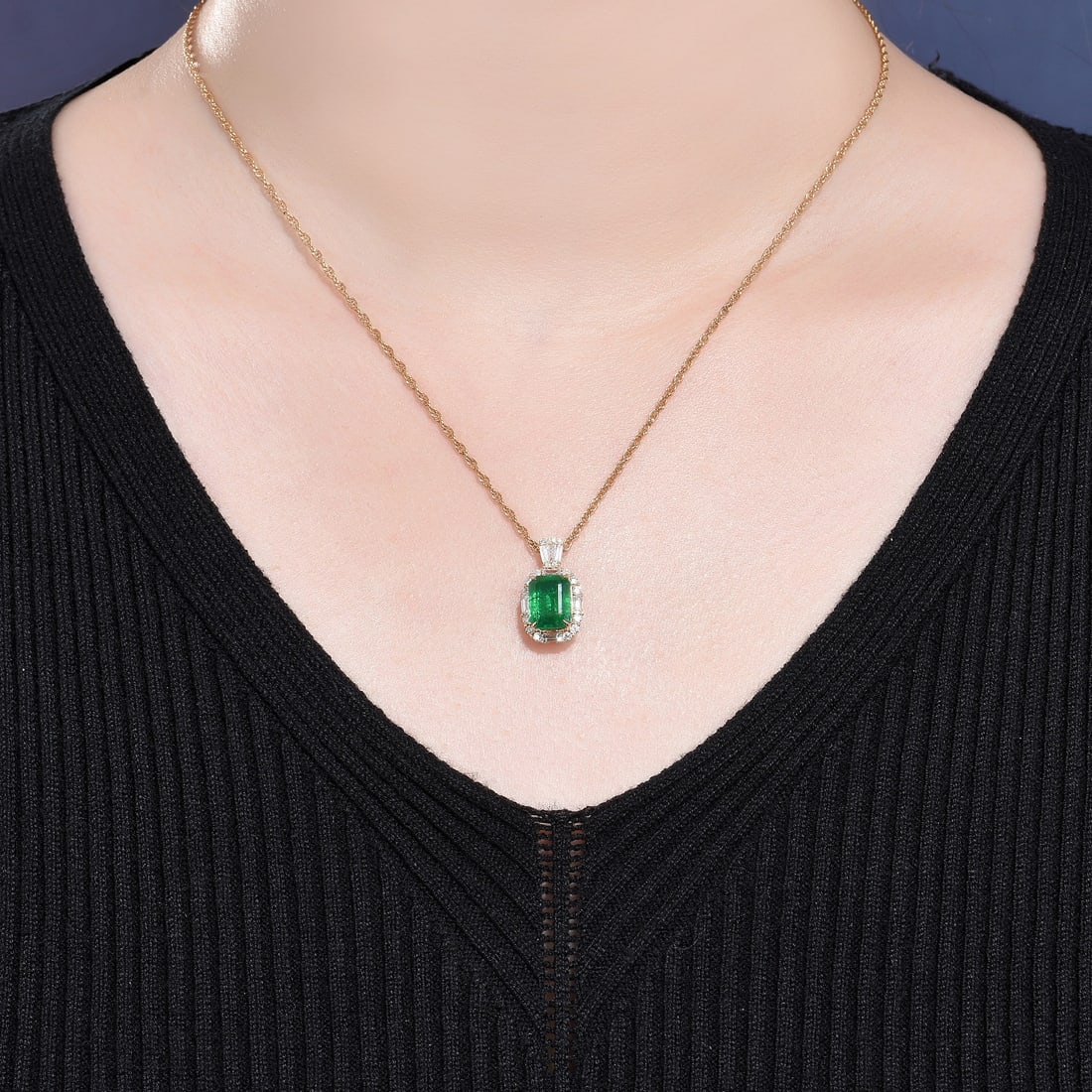 14k Gold 3.09 Ctw Vivid Green Natural Emerald & Diamond Ring/pendant( Without Chain ) - 5
