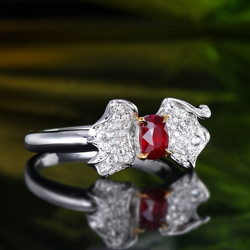 14k Gold 1.02 Ctw Natural Ruby & Diamond Ring - 2