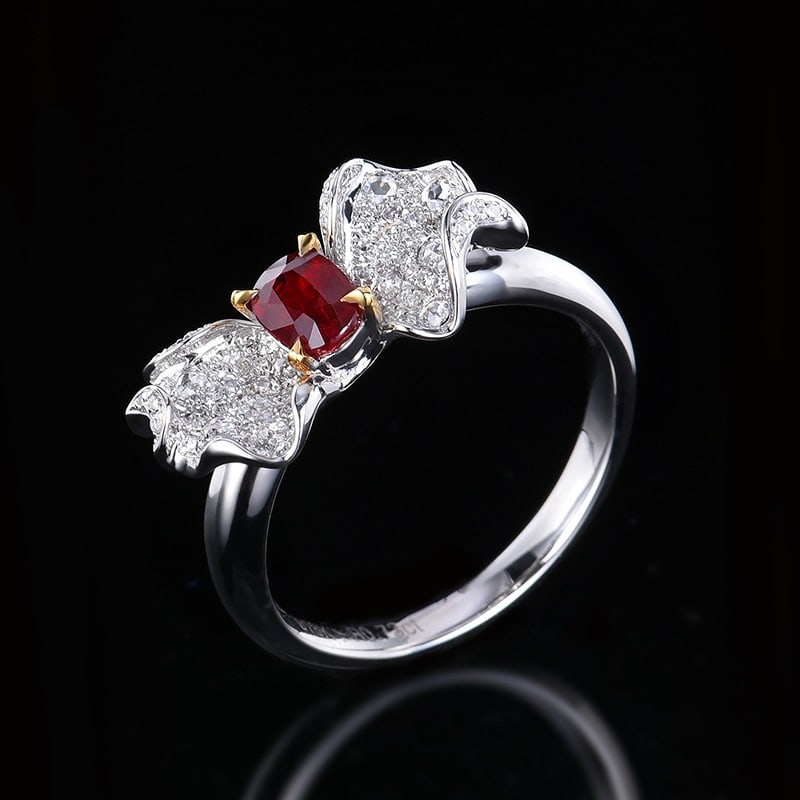 14k Gold 1.02 Ctw Natural Ruby & Diamond Ring - 4