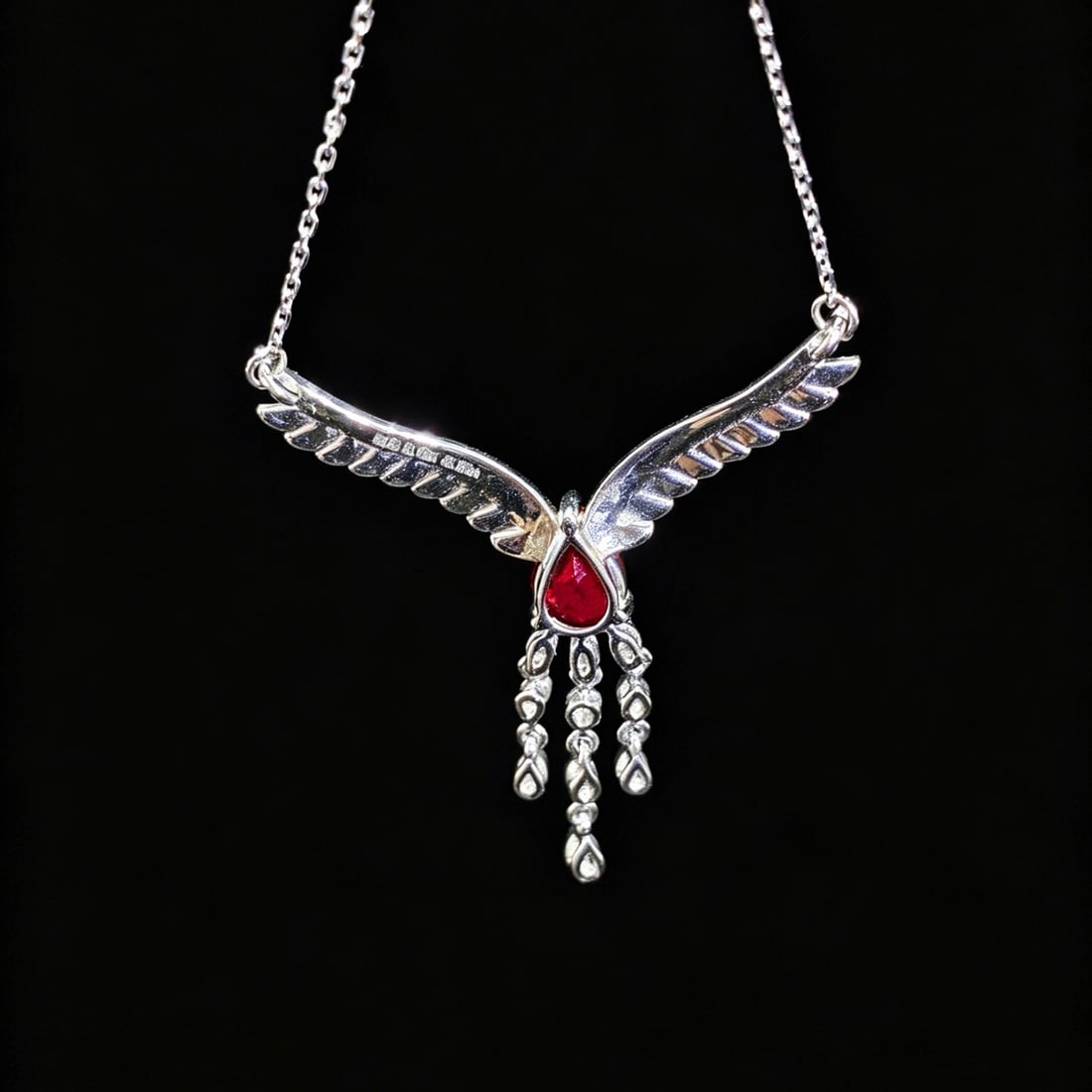 14k Gold 1.23 Ctw Vivid Red Natural Ruby & Diamond Necklace - 2