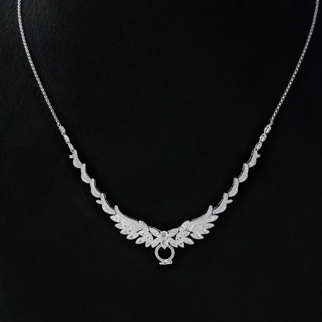14k Gold 2.18 Ctw Natural Sapphire & Diamond Necklace: Ref:231191141 // gold content:14k gold // main gemstone:sapphire // shape:round // carat weight:1. 18ct // color:white // treatment:natural // cut grade:g // // adjacent gemstone 2 : diamond //