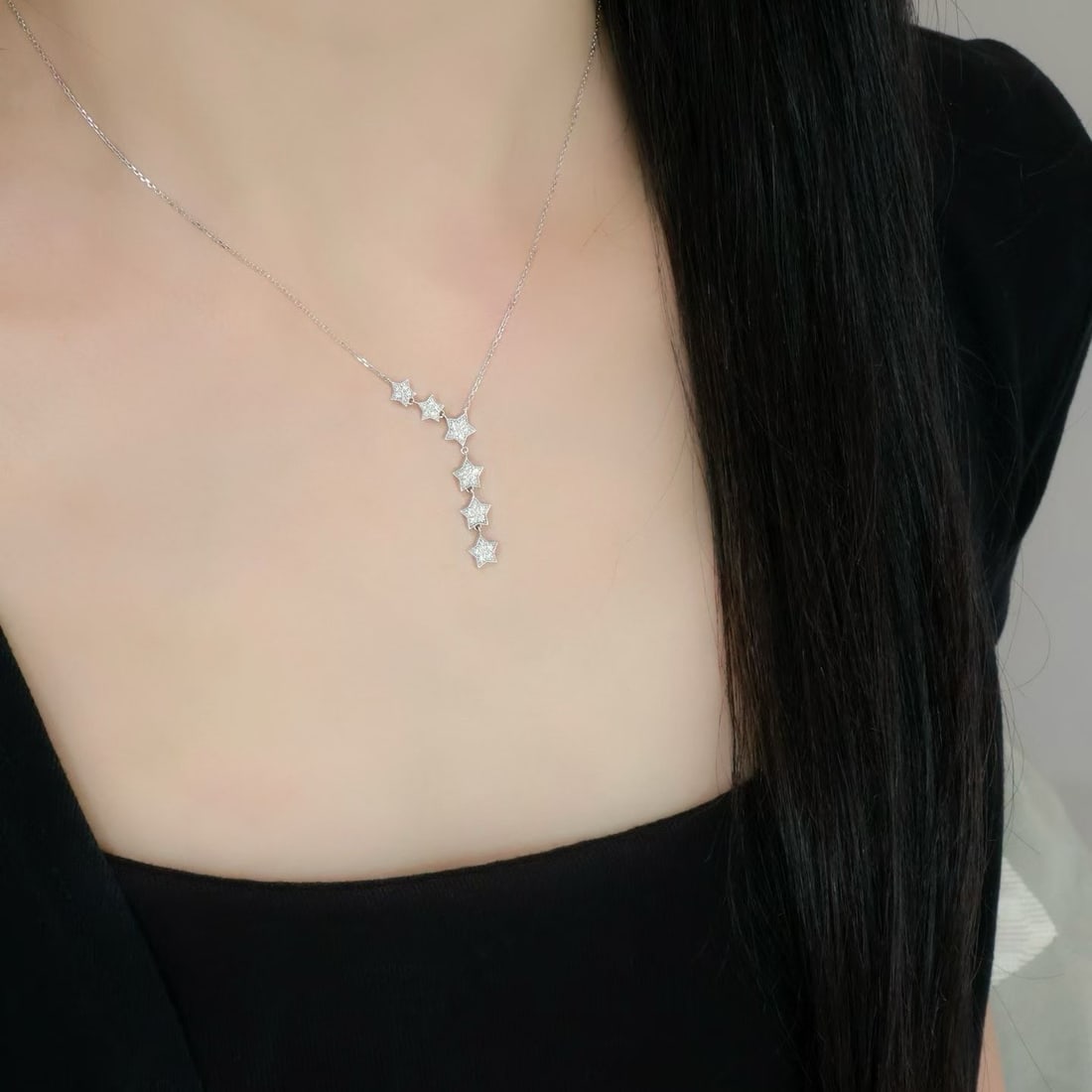 14k Gold 0.3 Ct Natural H Diamond Necklace - 4