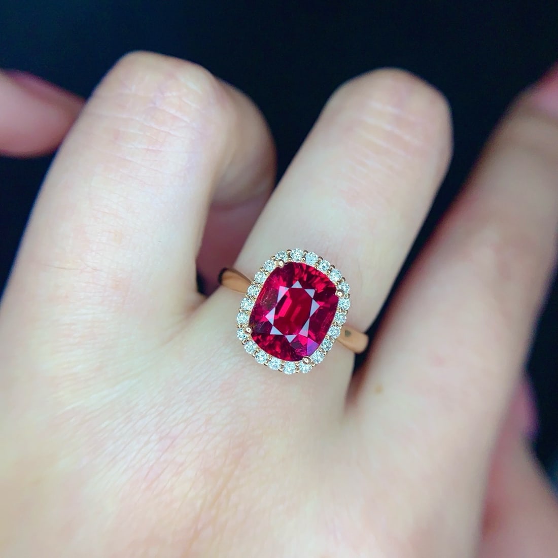 14k Gold 3.3 Ct Natural Tourmaline & Diamond Ring - 3
