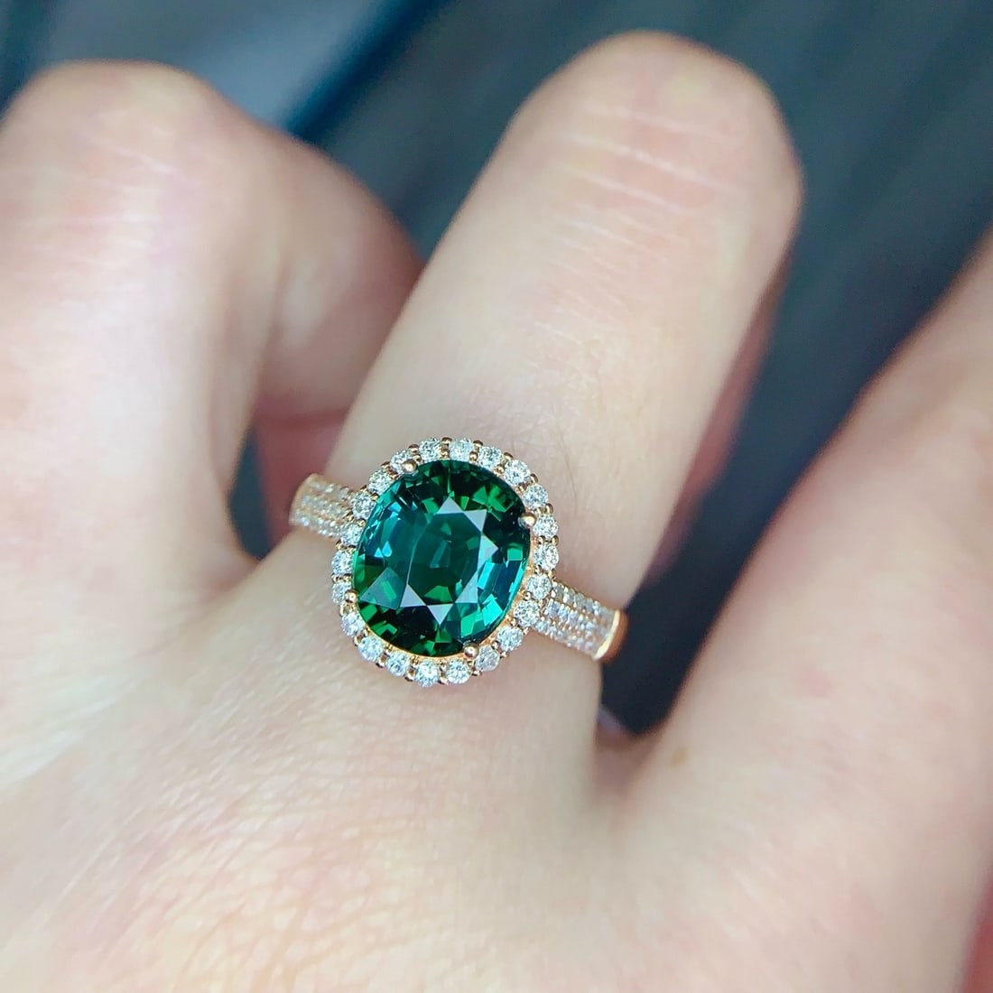14k Gold 2.38 Ct Natural Tourmaline & Diamond Ring - 4