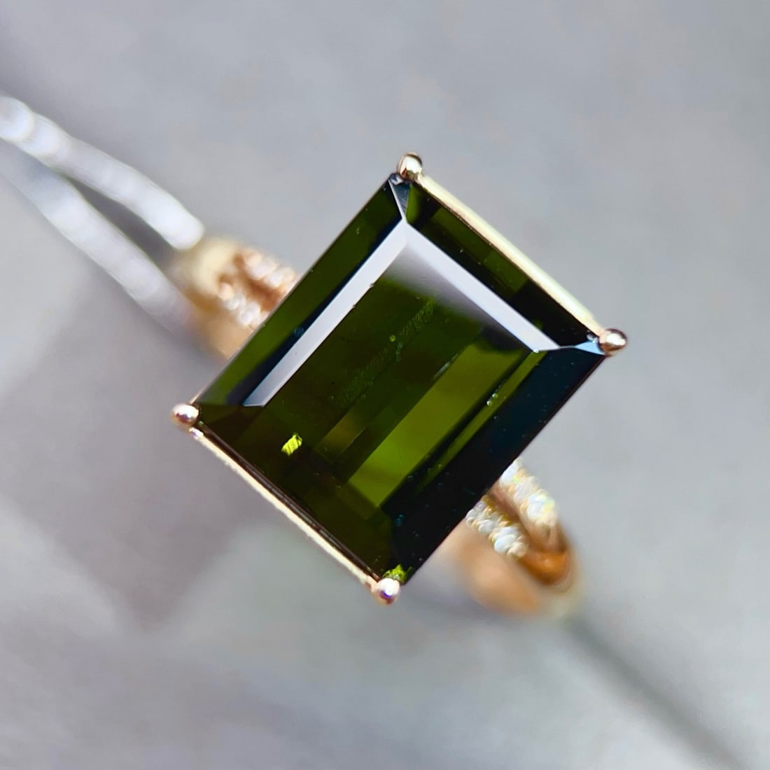 14k Gold 4.30 Ctw Natural Tourmaline & Diamond Ring - 3