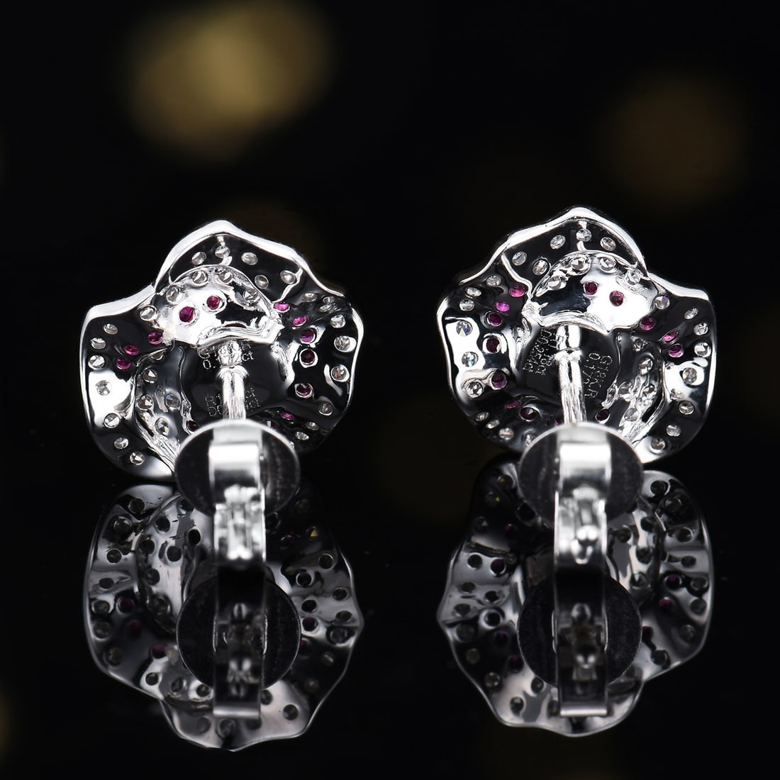 14k Gold 1.43 Ctw Natural Ruby & Diamond Earrings - 3