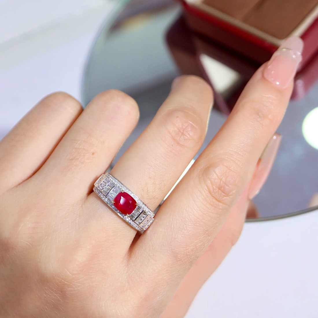 14k Gold 1.78 Ctw Natural Ruby & Diamond Ring - 7