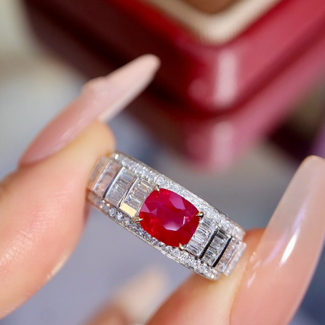 14k Gold 1.78 Ctw Natural Ruby & Diamond Ring - 8