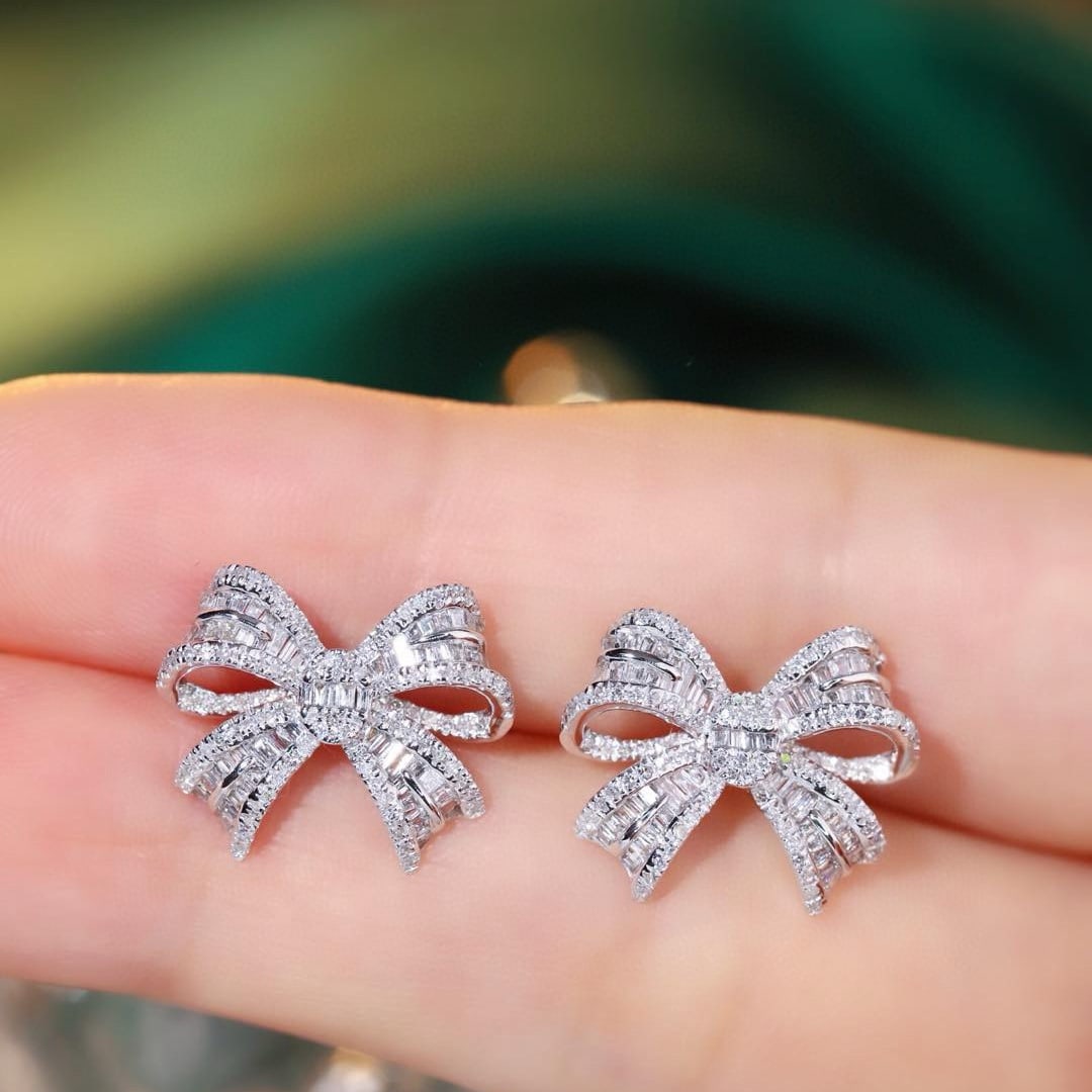 14k Gold 1.00 Ct Natural H Diamond Earrings - 2
