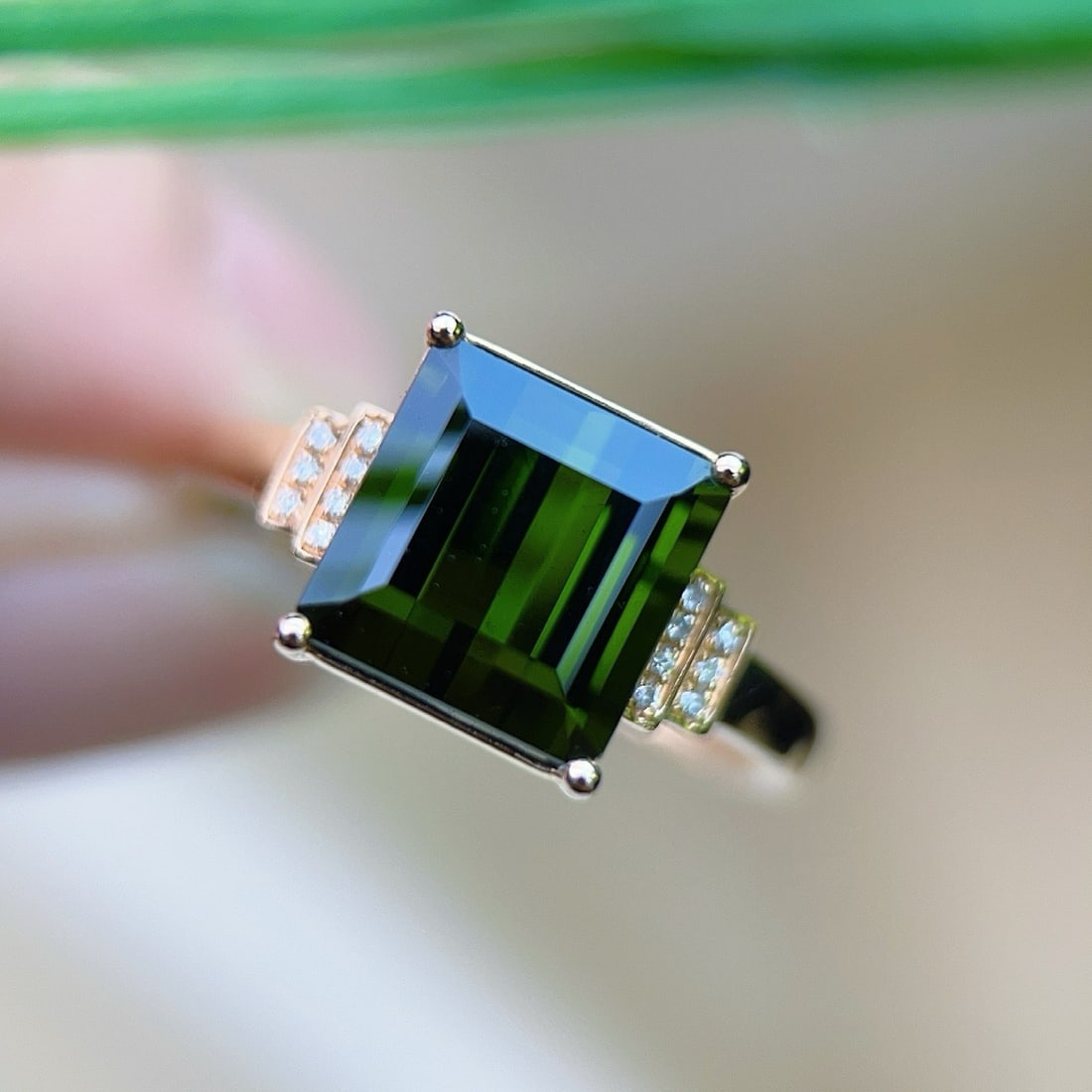 14k Gold 3.44 Ctw Natural Tourmaline & Diamond Ring - 3