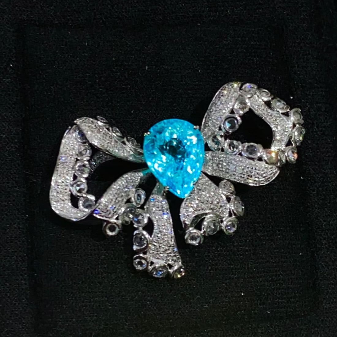 14k Gold 4.42 Ctw Natural Paraiba Tourmaline & Diamond Ring - 4