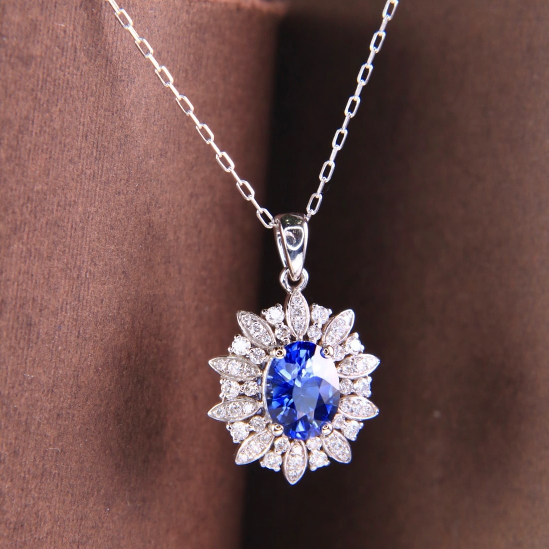 14k Gold 1.34 Ctw Natural Sapphire & Diamond Necklace - 7
