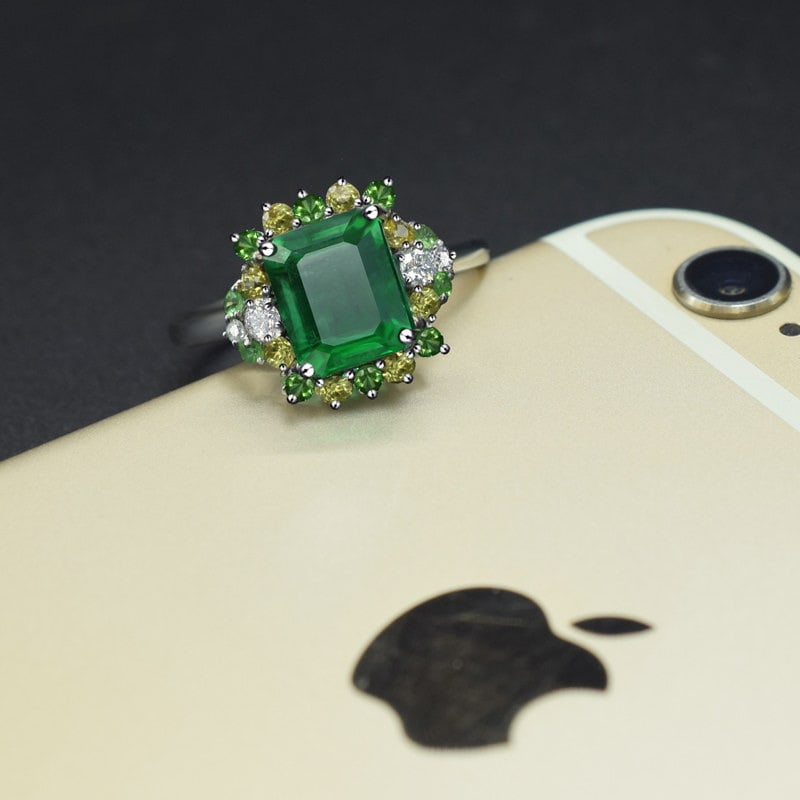 14k Gold 2.73 Ctw Natural Emerald & Diamond Ring - 3