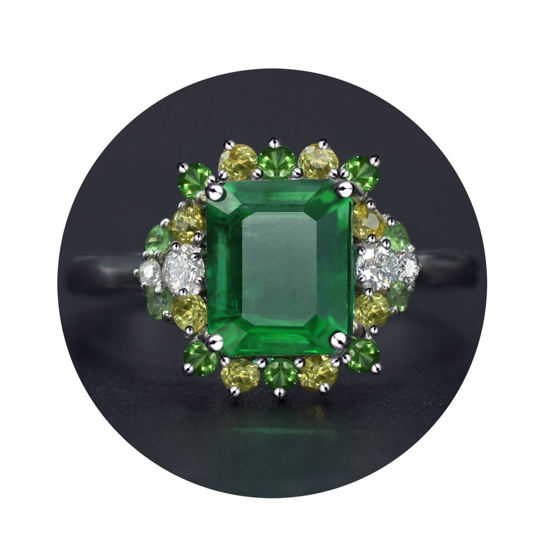 14k Gold 2.73 Ctw Natural Emerald & Diamond Ring - 4