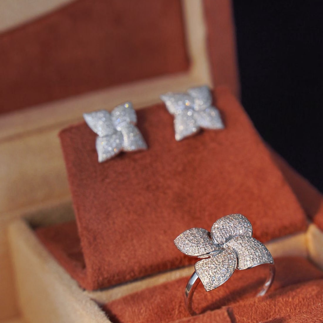 14k Gold 1.05 Ctw Natural H Diamond Jewelry Set - 5