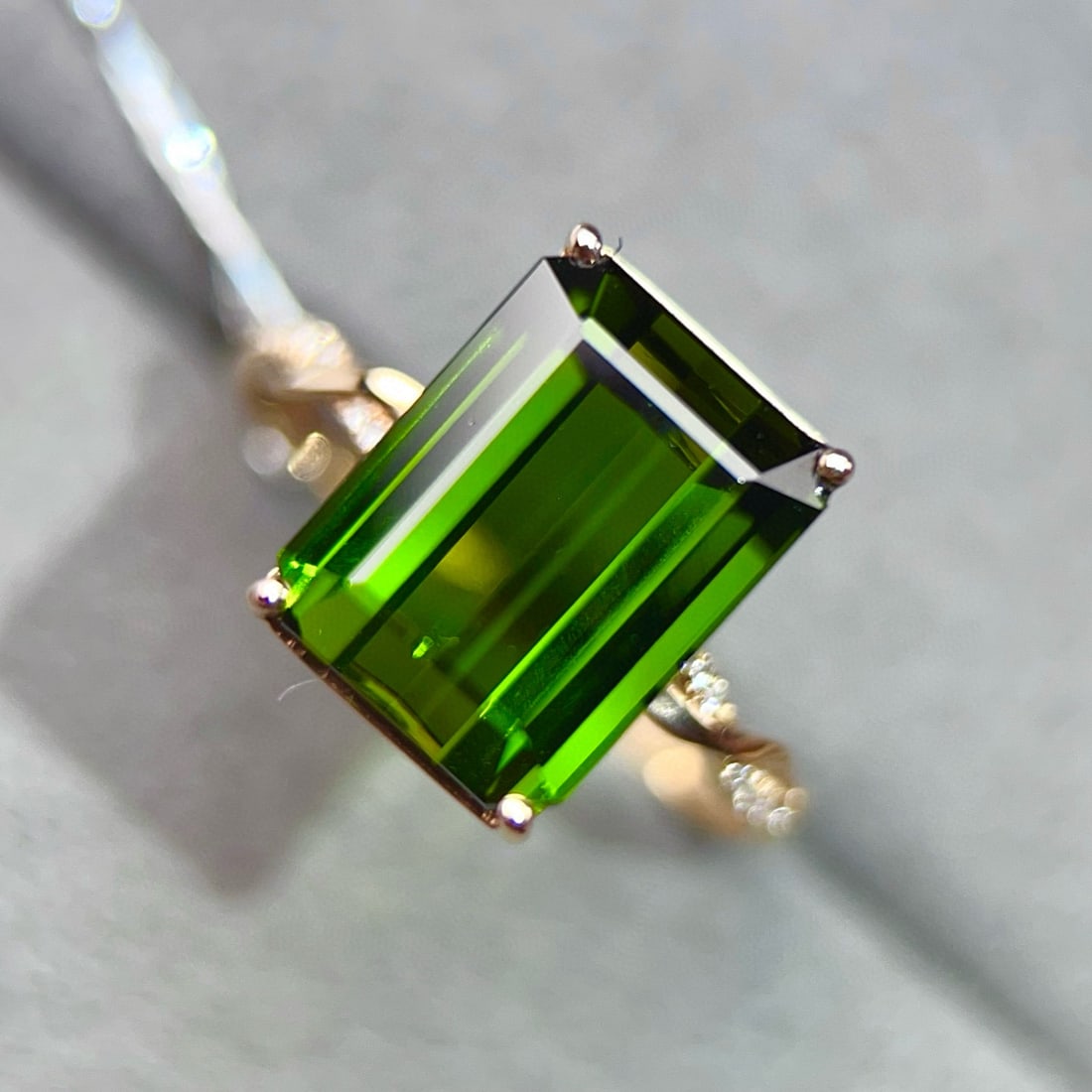 14k Gold 5.10 Ctw Natural Tourmaline & Diamond Ring - 5