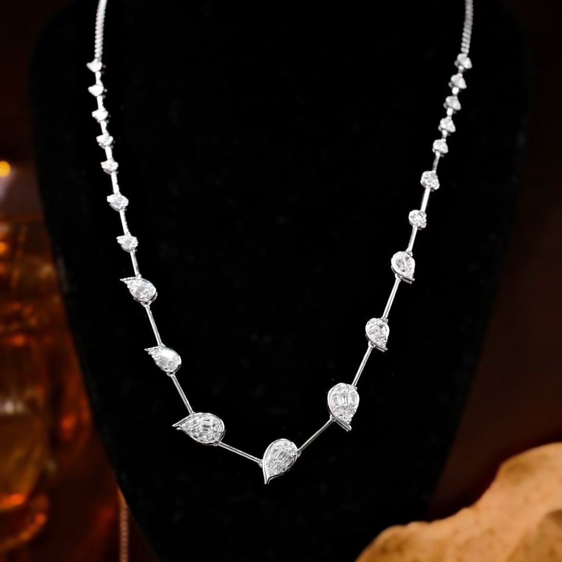 14k Gold 1.08 Ct Natural H Diamond Necklace - 4