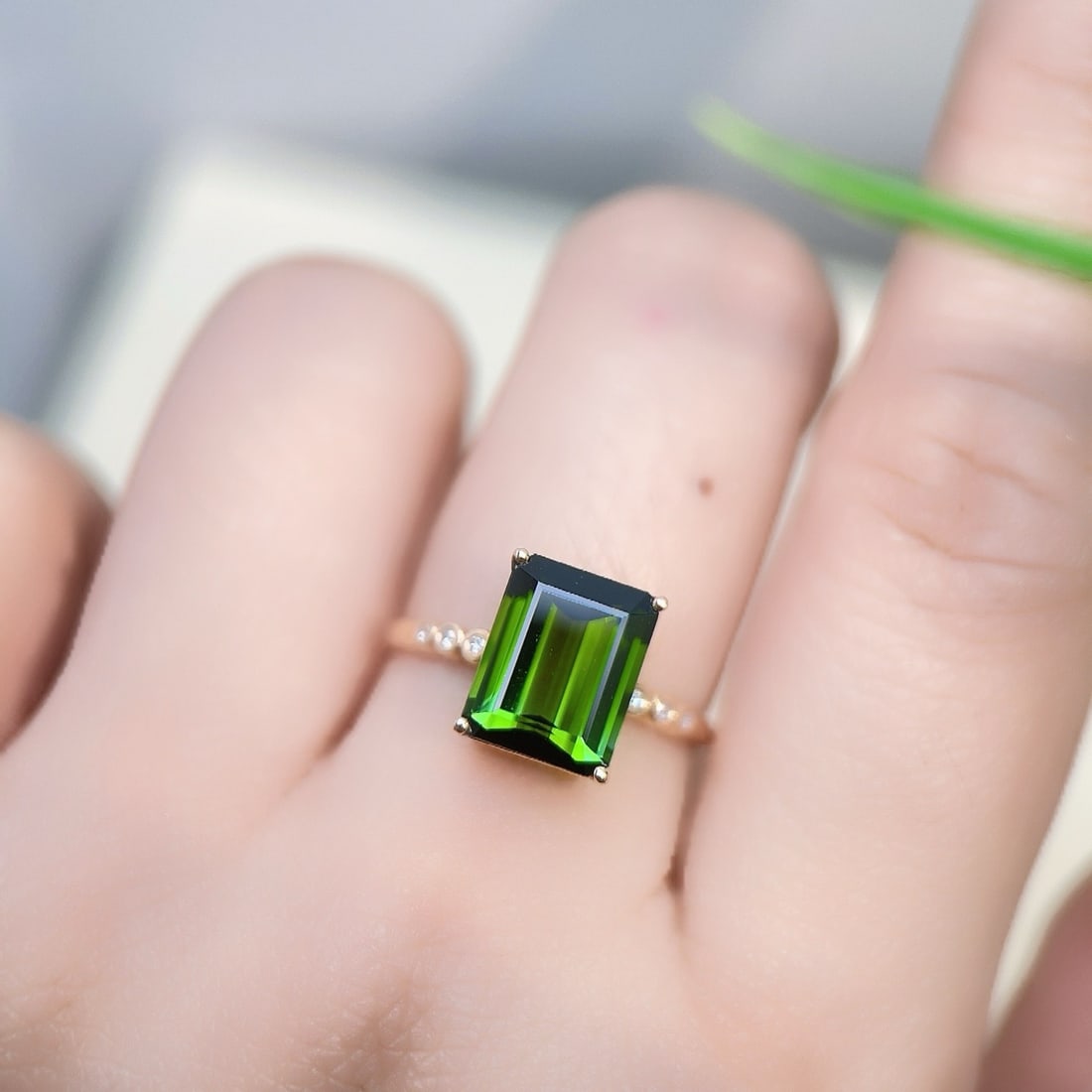 14k Gold 3.43 Ctw Natural Tourmaline & Diamond Ring - 6