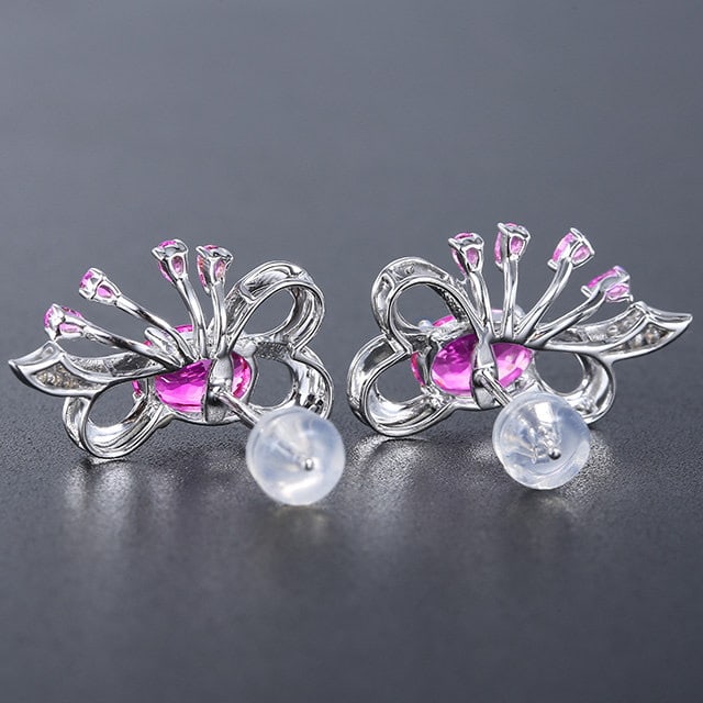 14k Gold 2.07 Ctw Natural Sapphire & Sapphire Earrings - 4