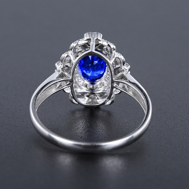 14k Gold 1.70 Ctw Natural Sapphire & Diamond Ring - 4