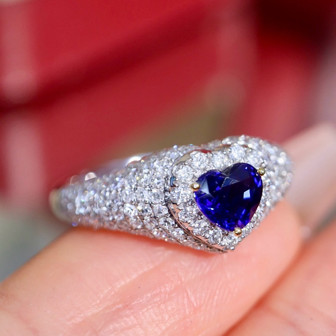 14k Gold 1.36 Ctw Natural Sapphire & Diamond Ring - 5