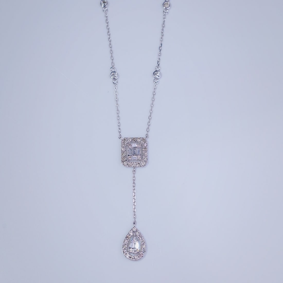 14k Gold 0.50 Ct Natural H Diamond Necklace - 4