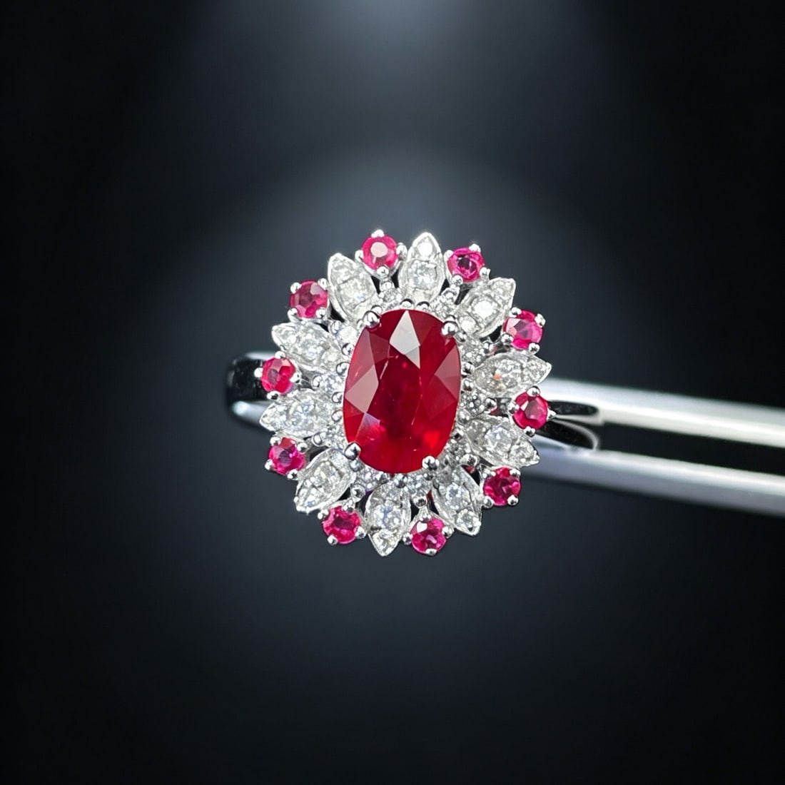 14k Gold 1.25 Ctw Natural Ruby & Diamond Ring - 2